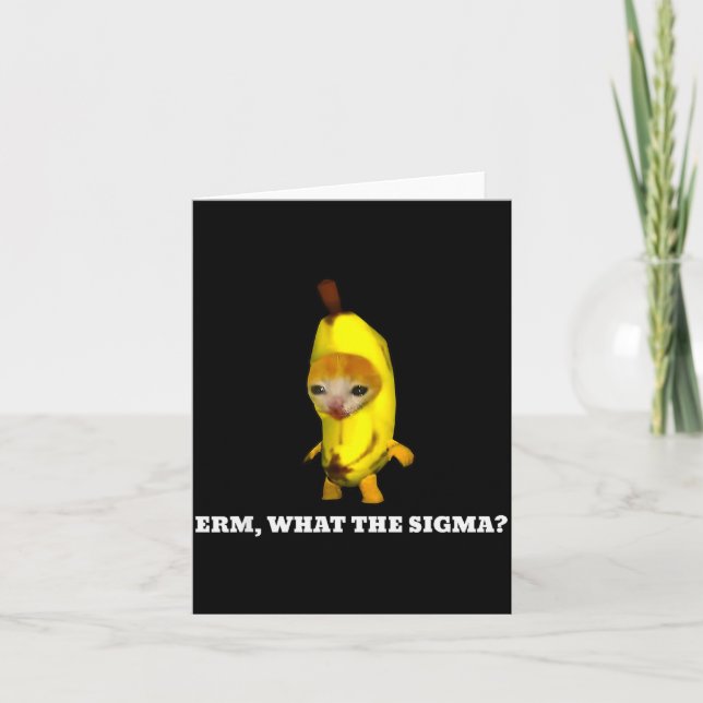 Erm, Vad Sigma_ Katt Meme Män Kvinnor Flickor Barn Kort (Framsida)