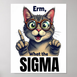 Erm What the Sigma Funny Cat Lovers Poster