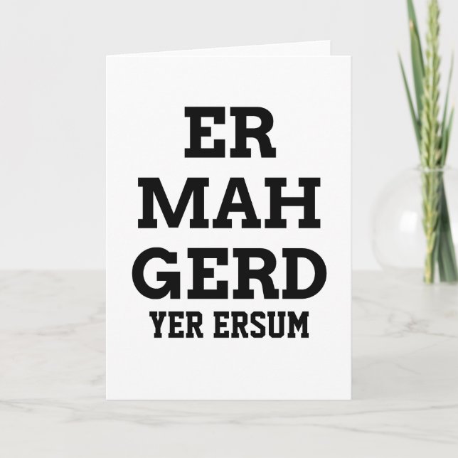Ermahgerd hälsningkort kort (Framsida)