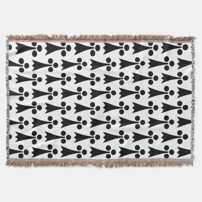 Ermine Mönster, Medieval Mönster, Svartvit Filt (Framsidan)