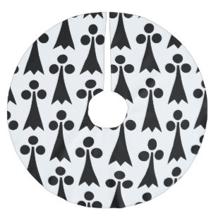 Ermine Mönster, Medieval Mönster, Svartvit Julgransmatta Borstad Polyester