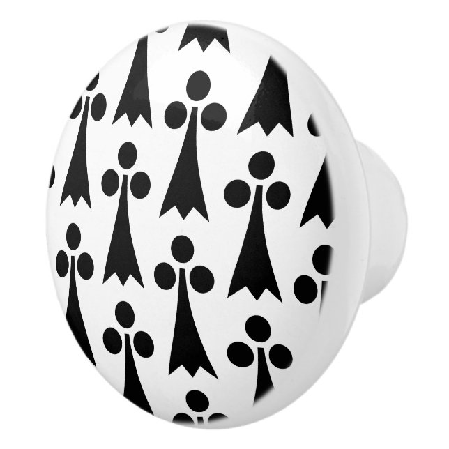 Ermine Mönster, Medieval Mönster, Svartvit Knopp (Höger)