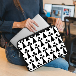 Ermine Mönster, Medieval Mönster, Svartvit Laptop Fodral