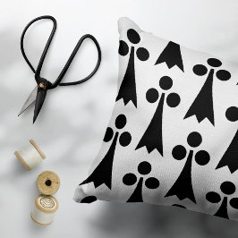 Ermine Mönster, Medieval Mönster, Svartvit Prydnadskudde