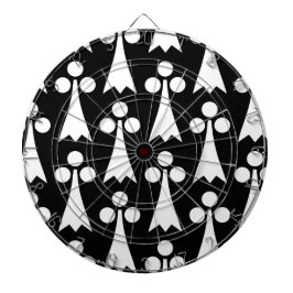 Ermine Mönster, Medieval Mönster, White on Black Darttavla