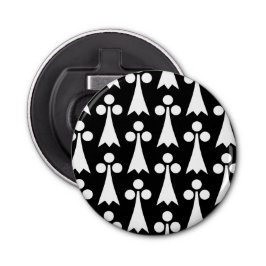 Ermine Mönster, Medieval Mönster, White on Black Flasköppnare