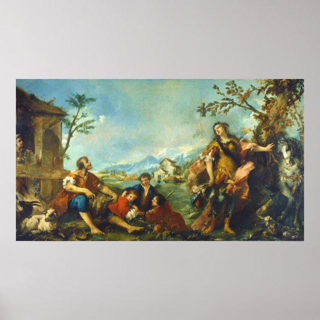 Erminia och herdar - Guardi Fint konstaffisch Poster (Framsidan)