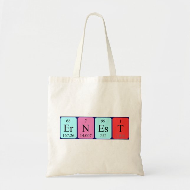 Ernest periodisk bord namn tote bag tygkasse (Framsidan)