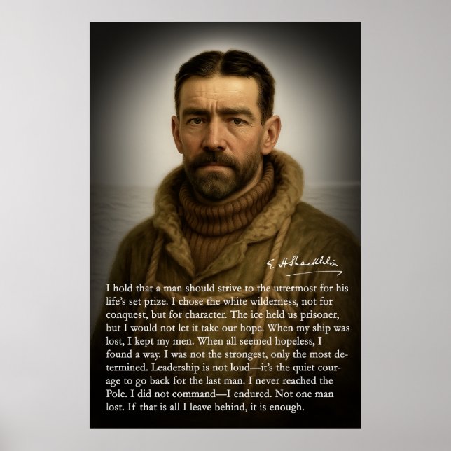 Ernest Shackleton - Heroic Antarktis Explorer Poster (Framsidan)