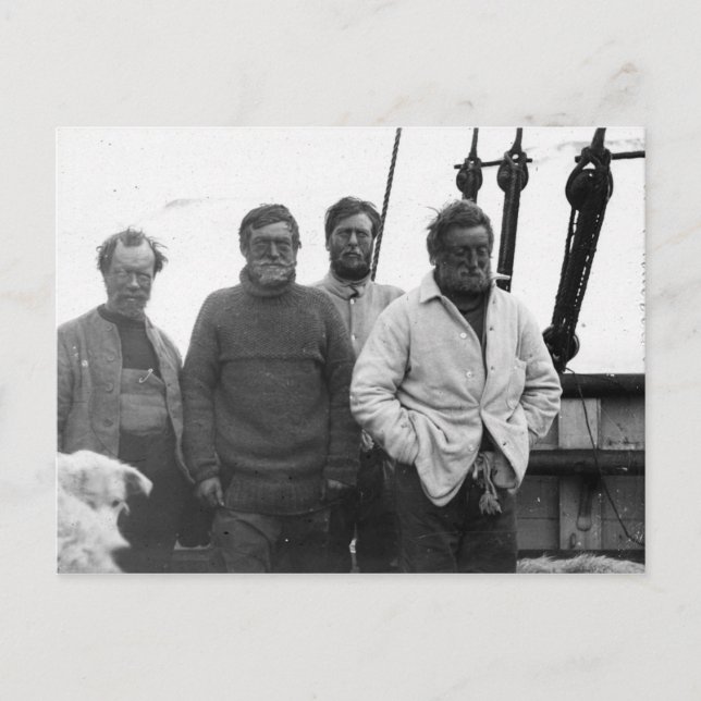 Ernest Shackleton och Crew Nimrod Antarktis Vykort (Framsida)