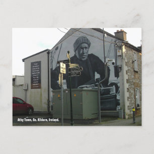 Ernest Shackleton wall mural, Athy town, Irland. Vykort