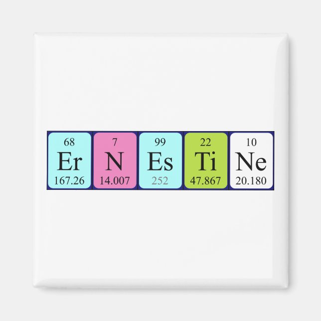Ernestine Periodisk bord namn magnet (Framsidan)
