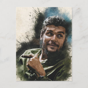 Ernesto CHE Guevara Abstrakt akvarellporträtt P Vykort