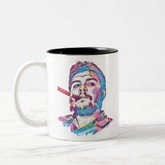 Ernesto Che Guevara Smoking Cigar Två-Tonad Mugg
