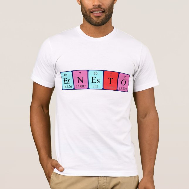 Ernesto Periodisk bord namn-skjorta Tee Shirt (Framsida)
