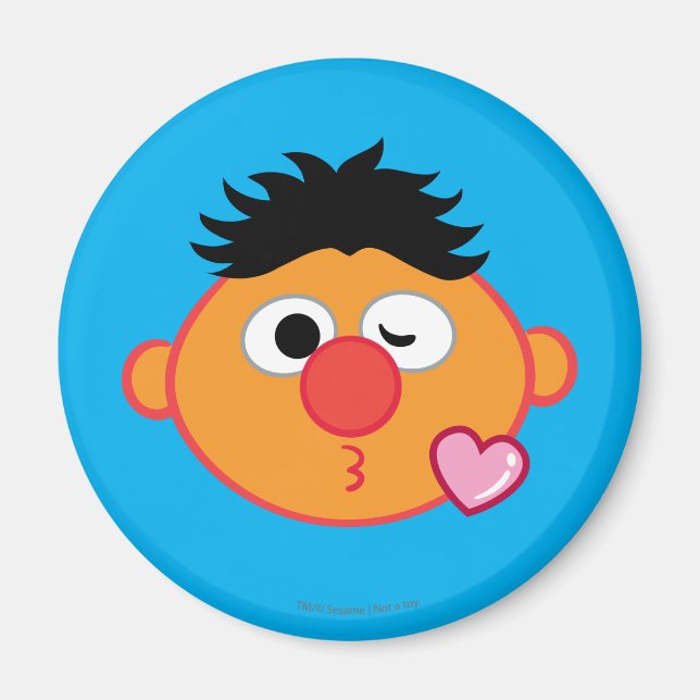 Ernie Ansikte som kastar en kyss Magnet (Framsidan)
