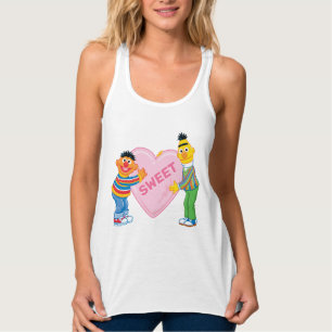 Ernie & Bert Big Valentines hjärta Linne Med Racerback