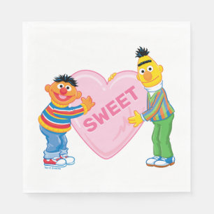 Ernie & Bert Big Valentines hjärta Pappersservett