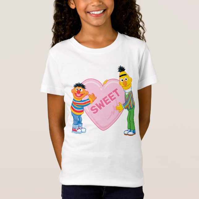 Ernie & Bert Big Valentines hjärta T Shirt (Framsida)
