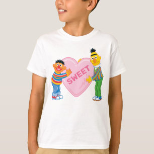 Ernie & Bert Stort Hjärtansdags-hjärta T Shirt