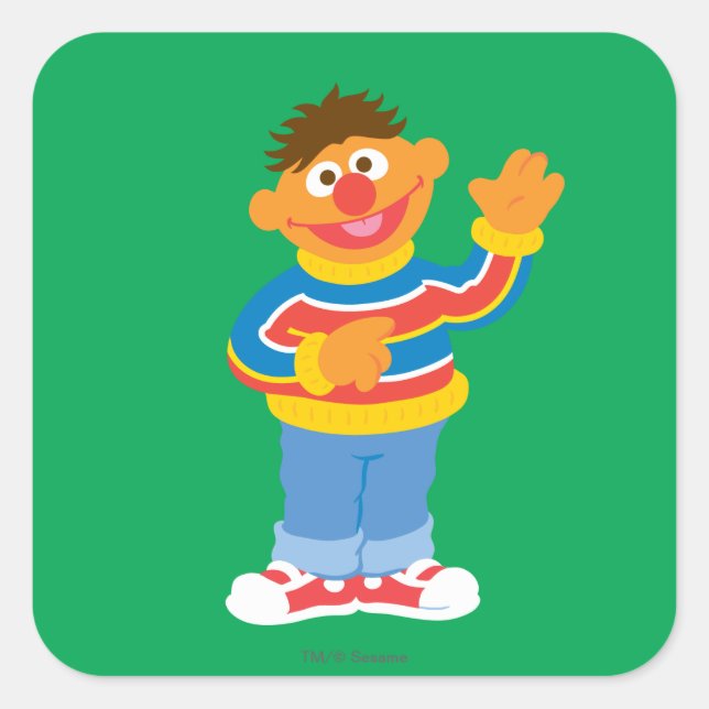 Ernie Grafik Fyrkantigt Klistermärke (Framsida)