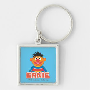 Ernie Klassisk Stil Fyrkantig Silverfärgad Nyckelring