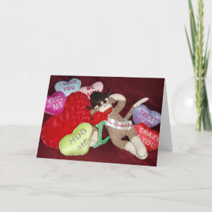 Ernie kortet för sock monkeyhjärtavalentin helgkort