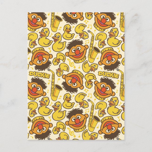 Ernie och Rubber Duckie Mönster Vykort (Framsida)