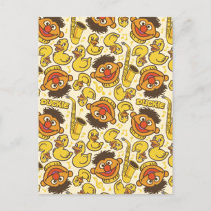 Ernie och Rubber Duckie Mönster Vykort