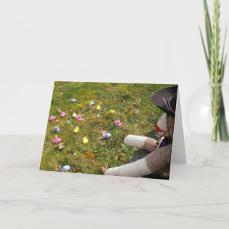 Ernie, Peeps Påsk-kort för fritt Sock monkey-områd Helgkort