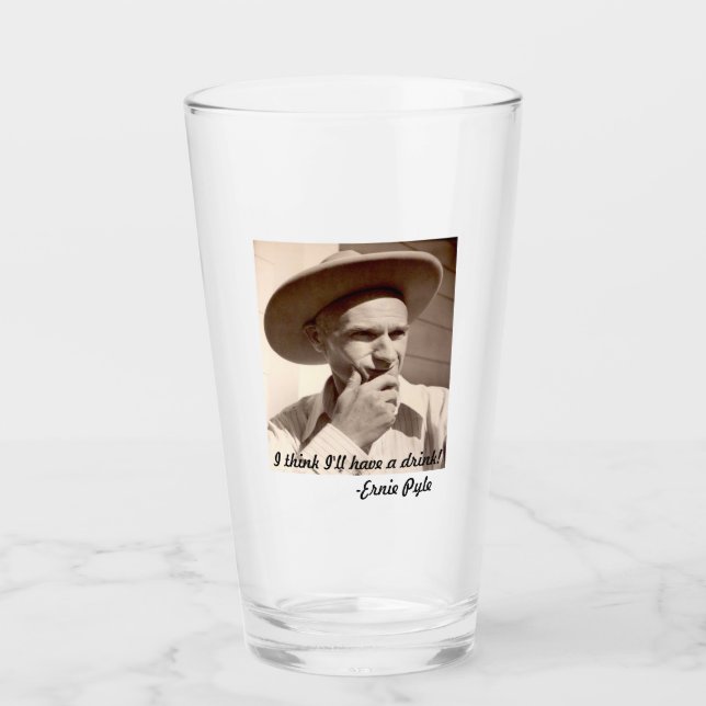 Ernie Pyle drickglas öl tumblar Glaskopp (Framsida)