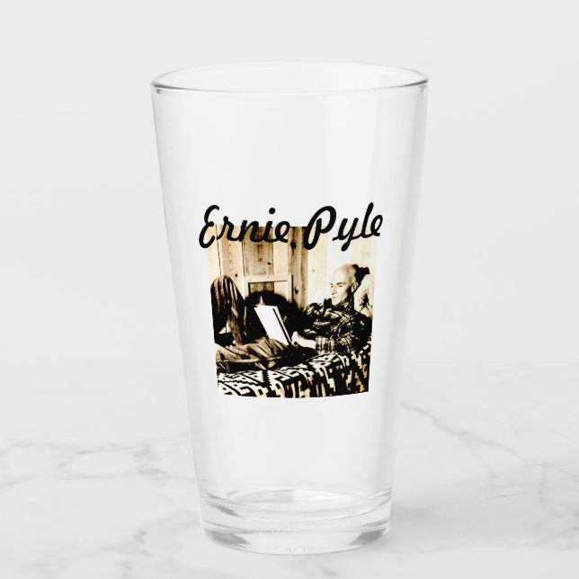 ERNIE PYLE ÖLGLAS LUTANDE GLASKOPP (Framsida)