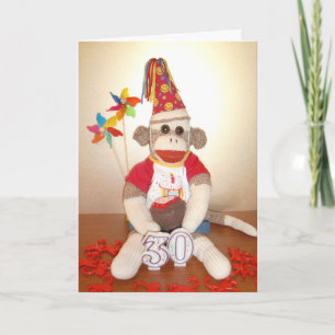 Ernie sock monkey30års födelsedagkortet kort