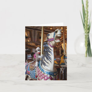 Ernie Sock monkey Carousel Horse Note Card Kort