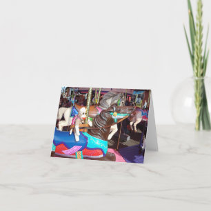 Ernie Sock monkey Carousel Horse Note Card Kort