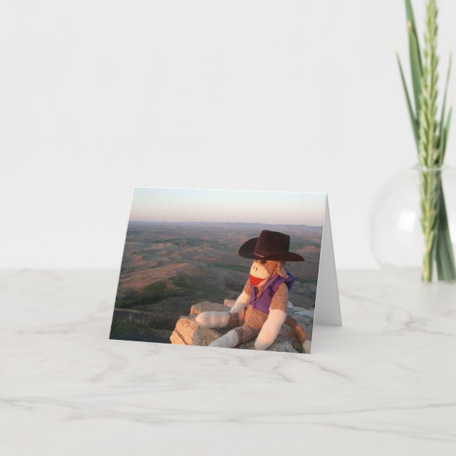 Ernie Sock monkey Palouse Washington Notecard Helgkort (Framsida)