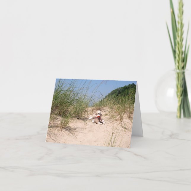 Ernie sock monkeySanddynerna förbigår kortet Tack Kort (Framsida)