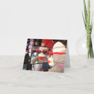 Ernie sock monkeysolglasögonen noterar kortet helgkort