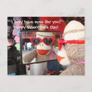 Ernie sock monkeyvalentinvykortet helg vykort