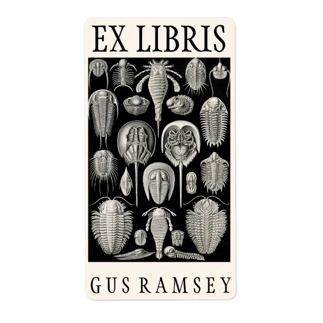 Ernst Haeckel Aspidonia Bookplate Fraktsedel (Framsidan)