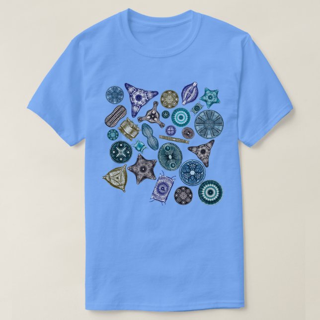 Ernst Haeckel Diatoms Tossed in Sea Hues T Shirt (Design framsida)