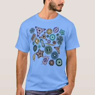 Ernst Haeckel Diatoms Tossed in Sea Hues T Shirt
