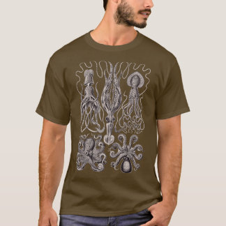 Ernst Haeckel Gamochonia Octopus Lavender Grått T Shirt