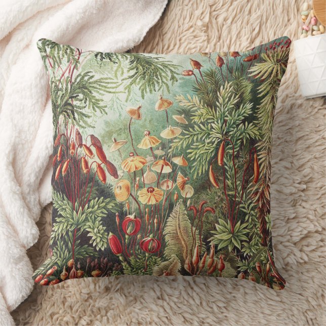 Ernst Haeckel Moss Naturtryck Mörk Akademi Kudde (Filt)