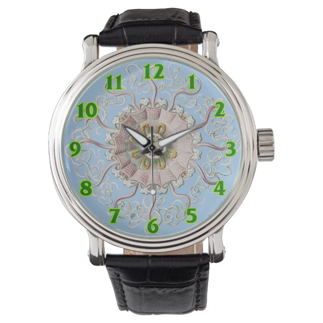 Ernst Haeckel Nausithoe Pink manet Medusa Armbandsur (Framsida)