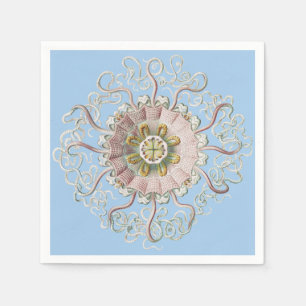 Ernst Haeckel Naustisk Rosa Maneter Medusa Pappersservett
