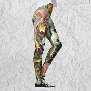Ernst Haeckel Orchids, vintageRainforestblommor Leggings