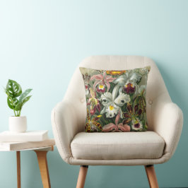 Ernst Haeckel Orkidéer, Vintage Regnskogsblommor Kudde
