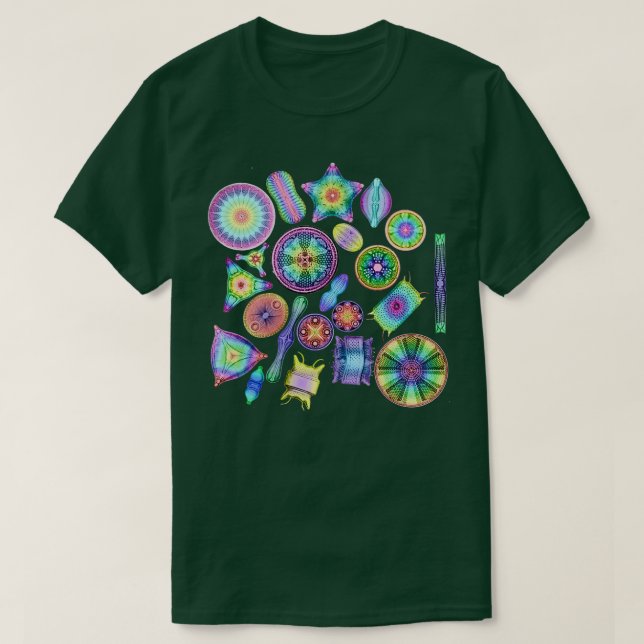 Ernst Haeckel Rainbow Diatoms Tossed T Shirt (Design framsida)