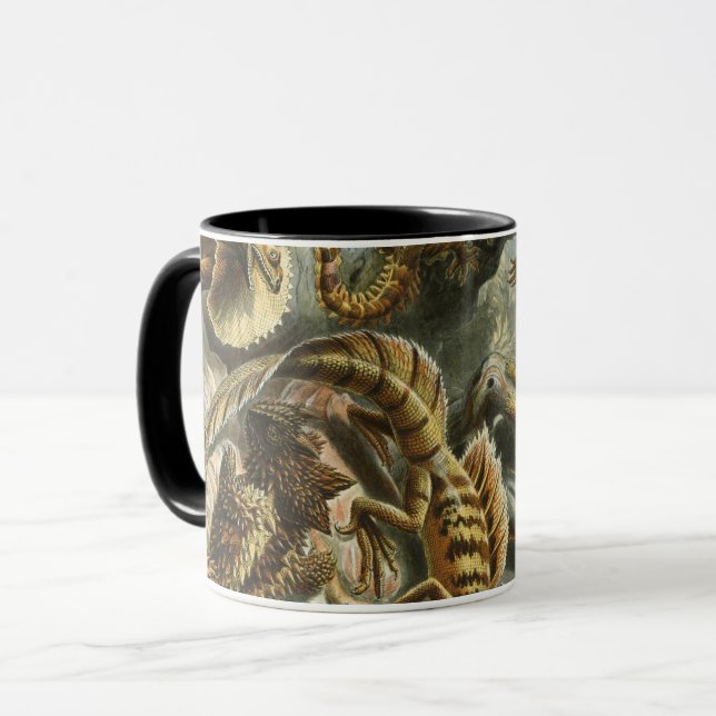 Ernst Haeckel traditionell illustration Lacertilia Mugg (Framsida vänster)